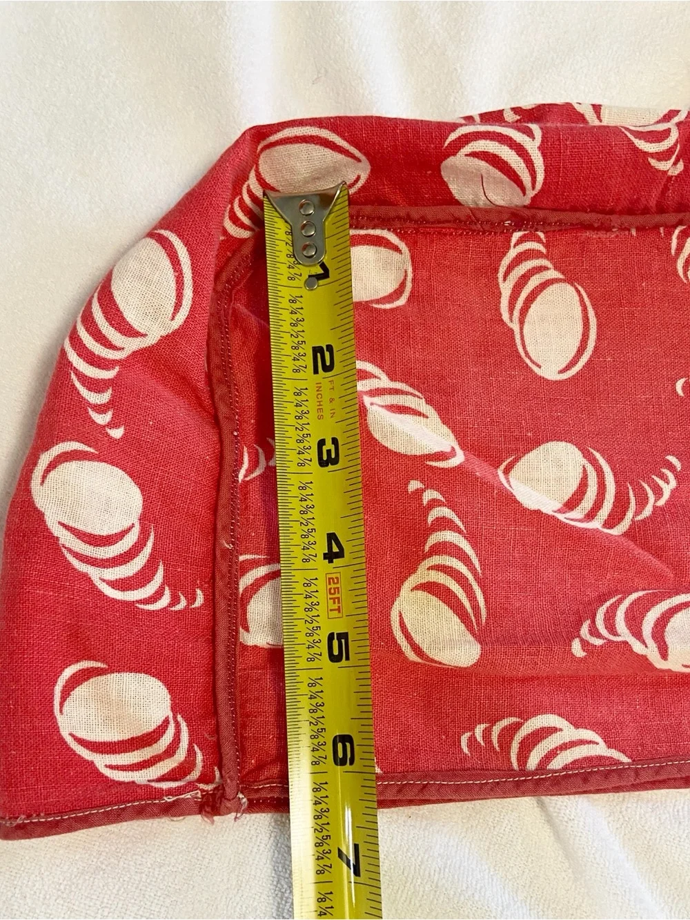 Vintage Handmade Red Kitchen Toaster Cover and Cute Kitten Potholder